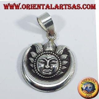 Ciondolo d'argento sole luna Nepalese