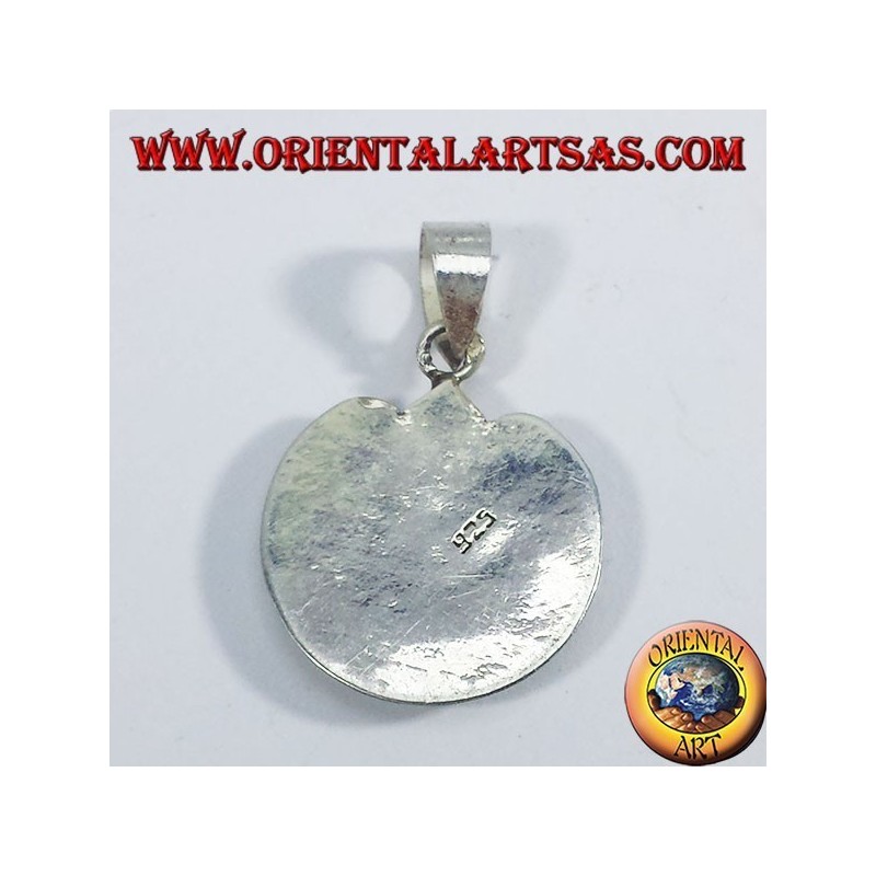 Silver pendant sun moon Nepalese