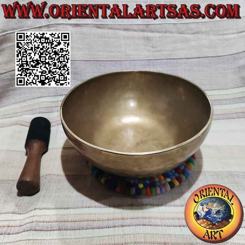 Handcrafted Tibetan bell from an alloy of seven metals 28 cm Ø with clapper