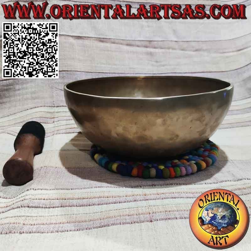 Handcrafted Tibetan bell from an alloy of seven metals 28 cm Ø with clapper