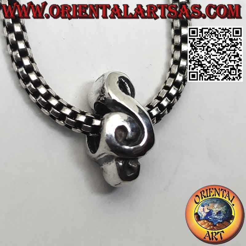 Silver charms in 925 ‰ silver, the treble clef or clef of Sol