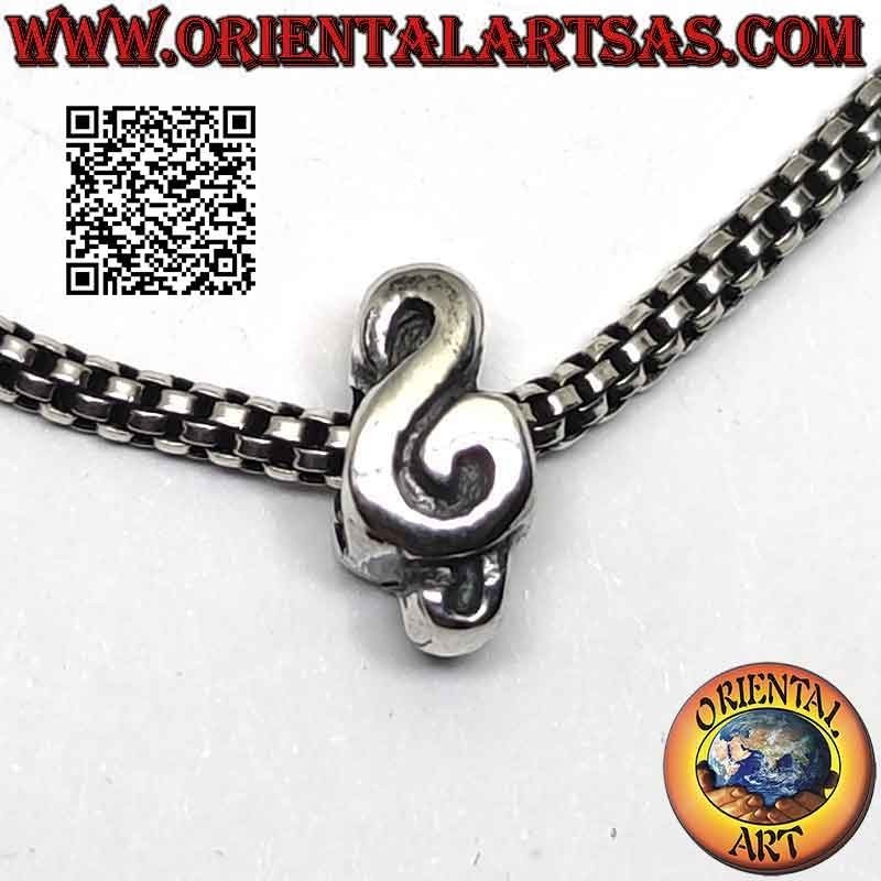 Breloques argentées en argent 925‰, la clef de sol ou clef de Sol