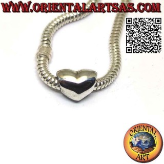 Dijes de plata en plata 925 ‰, el corazón redondeado liso