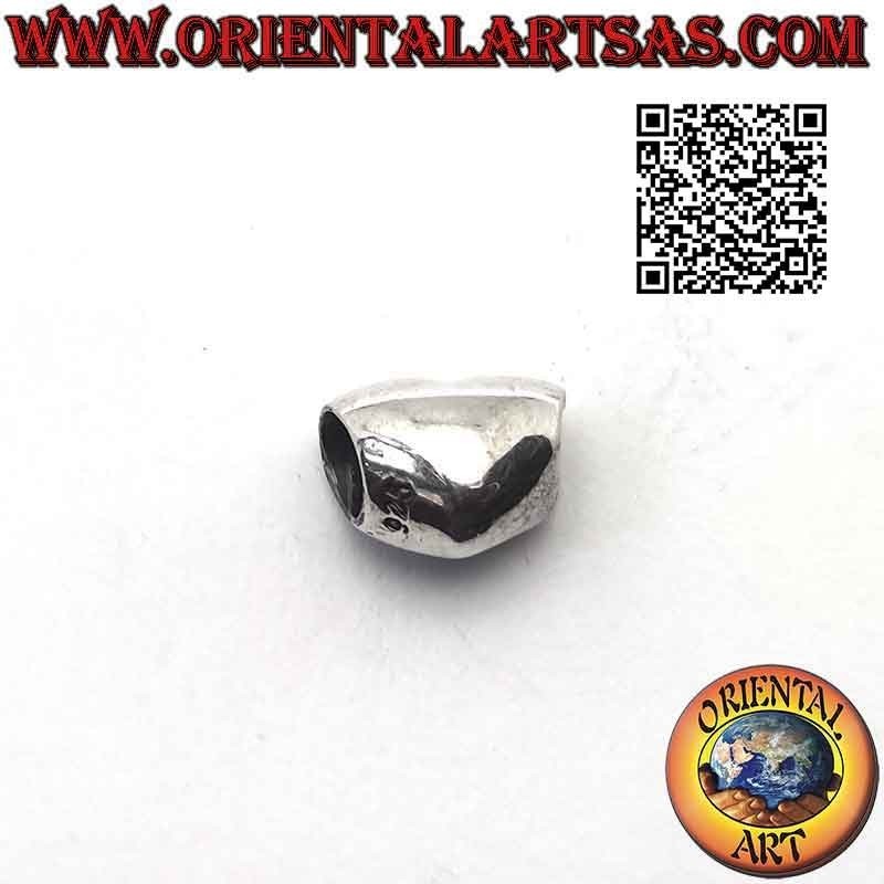 Breloques argentées en argent 925‰, le coeur arrondi lisse