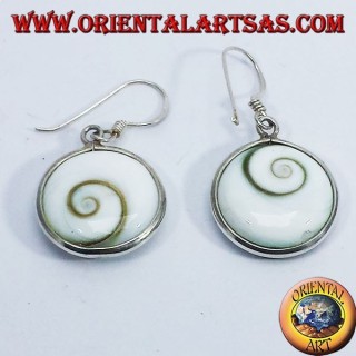 Boucles d'oreilles argent, oeil de Sainte Lucie