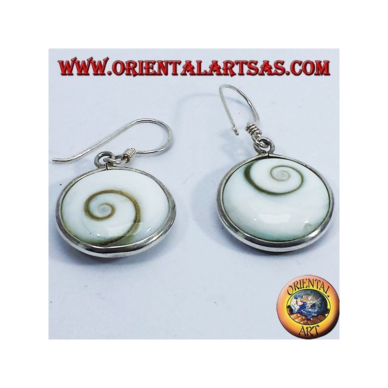 Boucles d'oreilles argent, oeil de Sainte Lucie