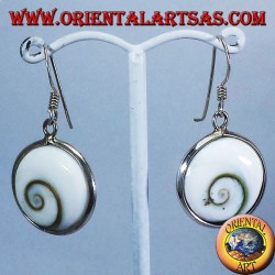 Boucles d'oreilles argent, oeil de Sainte Lucie