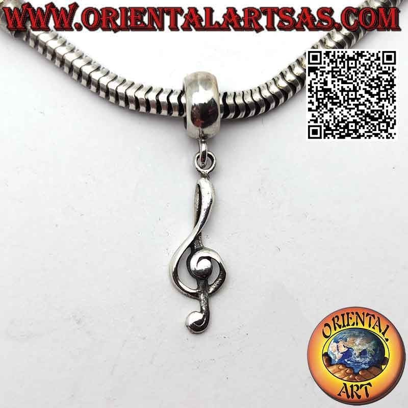 Silver charms in 925 ‰ silver, the treble clef or clef of Sol (pendant)