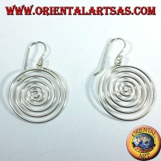 silver earrings, pendant spiral