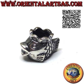 Charms in argento 925‰ , il pesce con la corona (re dei pesci)