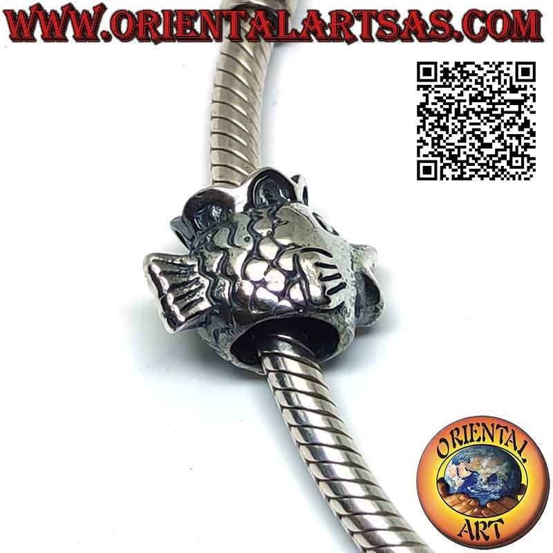 Silver charms in 925 ‰ silver, the fish with the crown (king of fish)