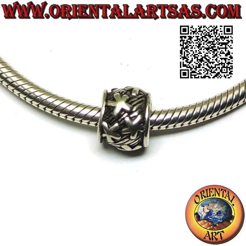 Silver charms in 925 ‰ silver, bas-relief daisies