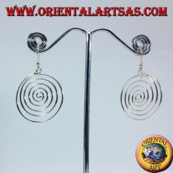 pendientes de plata, espiral colgante