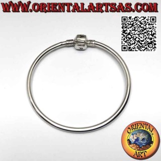Charms bracelet in 925 ‰ silver, rigid and smooth with clasp