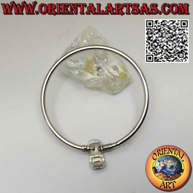 Bracciale charms in argento 925‰, rigido e liscio con chiusura