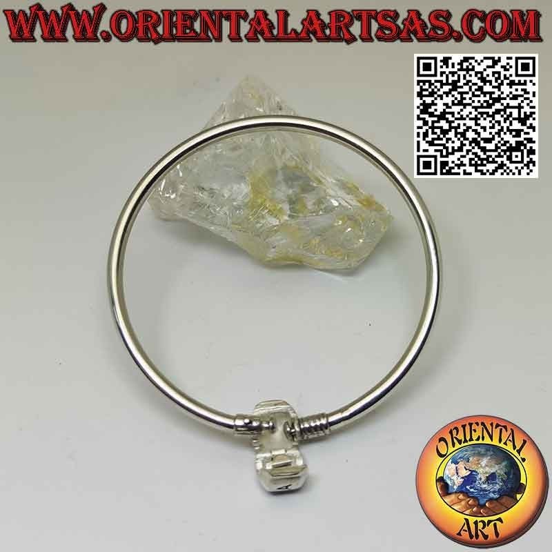 Pulsera charms en plata 925 ‰, rígida y lisa con cierre