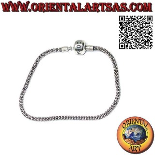 Bracciale charms in argento 925‰, maglia "veneziana" con chiusura