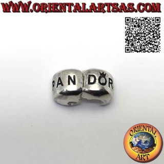 Chiusura in argento 925‰ per bracciale charms, il cilindro liscio con scritta "Pandora"