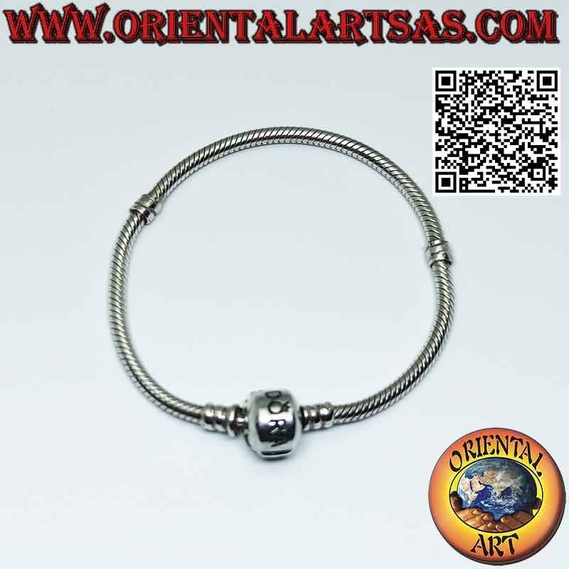 Pulsera Charms en plata 925 ‰, la clásica serpiente con cierre (oxidada)