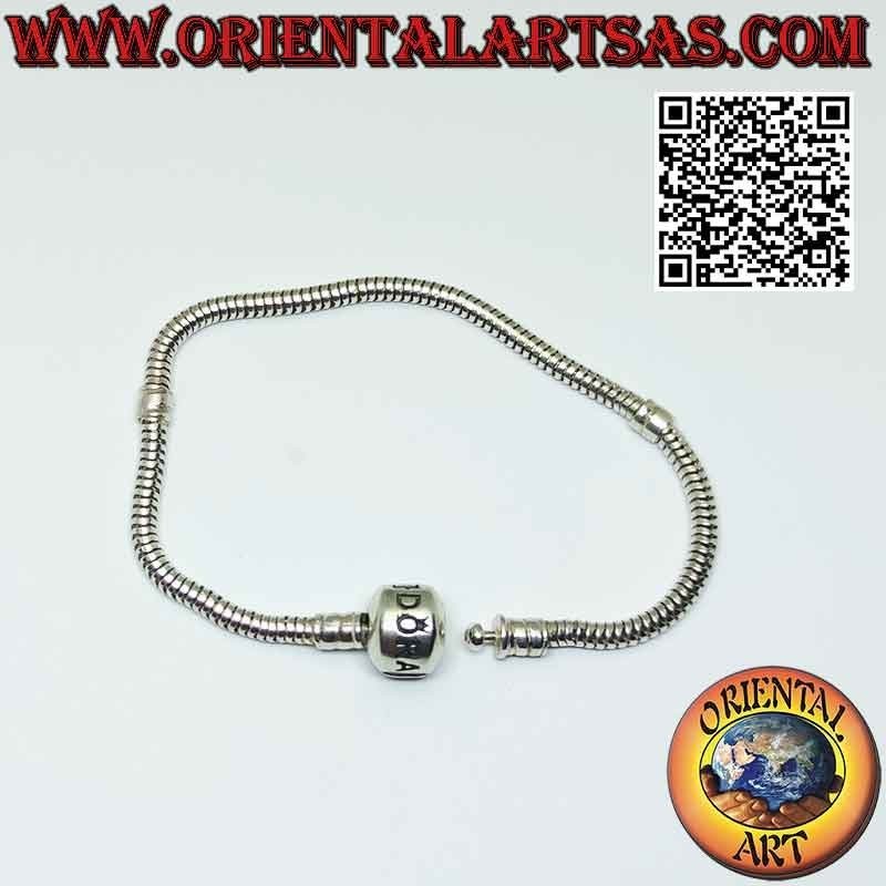 Charms bracelet in 925 ‰ silver, the classic snake with closure (oxidized)