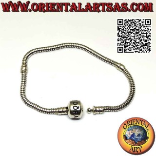 Charms-Armband in 925 ‰ Silber, die klassische Schlange mit Verschluss (oxidiert)