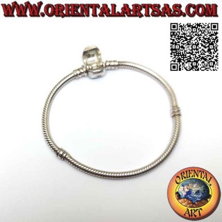 Bracelet charms en argent 925‰, le serpent classique avec fermoir (non oxydé)