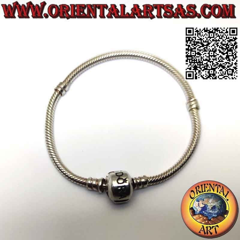 Pulsera de dijes en plata 925 ‰, la clásica serpiente con cierre (no oxidada)