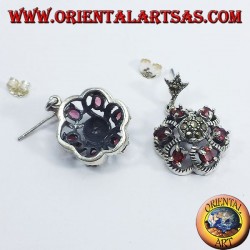 Silber-Ohrringe mit Granat und Markasit