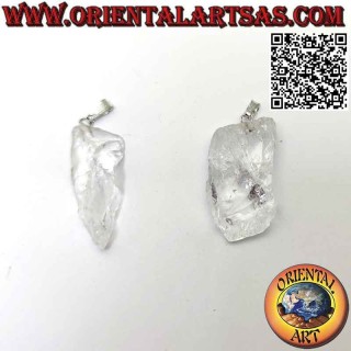 Colgante Cuarzo Transparente Natural Bruto Hipoalergénico