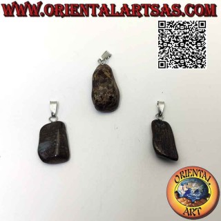 Natur Bronzit Anhänger getrommelt | Hypoallergen | Oriental Art