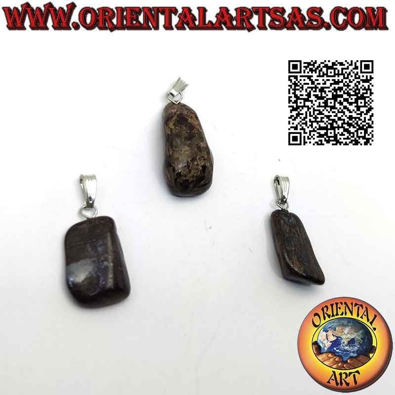 Natur Bronzit Anhänger getrommelt | Hypoallergen | Oriental Art