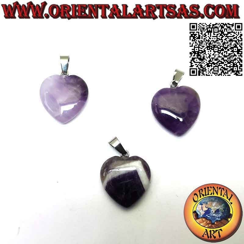 Colgante Corazón Amatista Natural | Hipoalergénico
