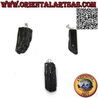 Ciondolo Tormalina Nera Grezza Naturale Anallergico | Oriental Art