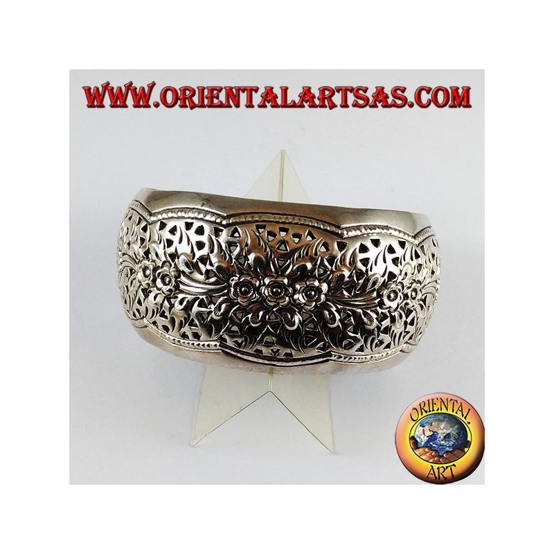 Bracelet argent rigide ciselé à la main