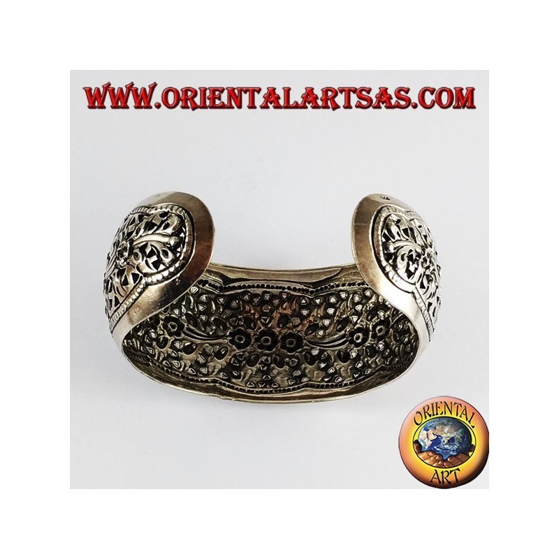 Bracelet argent rigide ciselé à la main