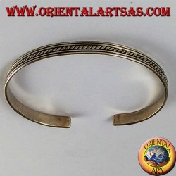 Bracelet argent rigide transversale insère dans les rails