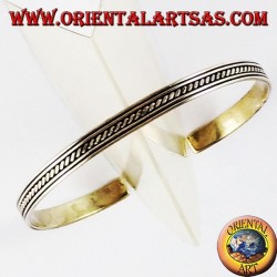 Bracelet argent rigide transversale insère dans les rails