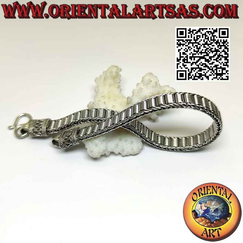 Bracciale Argento 925 Piatto Spirali e Serpentina | Oriental Art