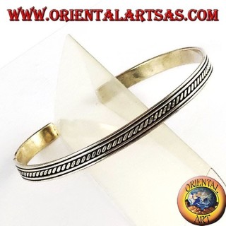 Silber-Armband starr mit Quereinsätze in die Schienen