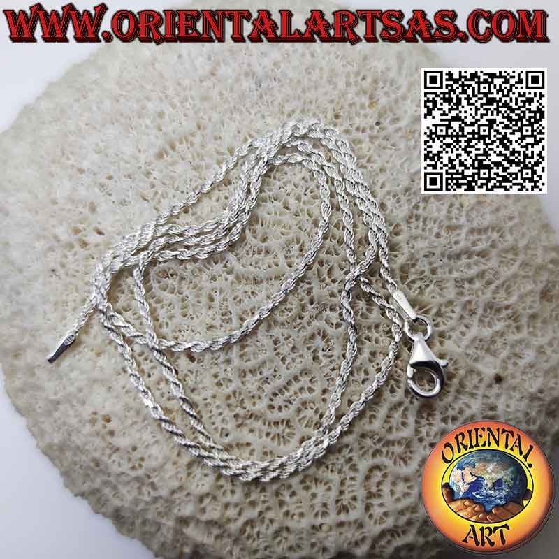 Halskette aus 925 ‰ Silber, rundes spiralförmiges "gedrehtes" Diamantglied (Dicke 1,2 mm)