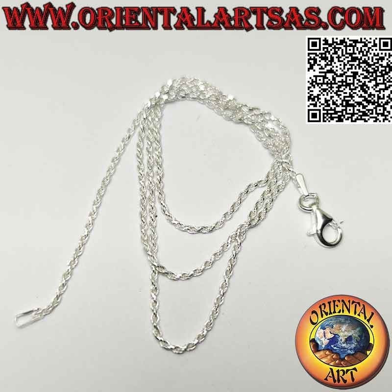 Halskette aus 925 ‰ Silber, rundes spiralförmiges "gedrehtes" Diamantglied (Dicke 1,2 mm)