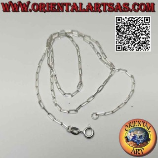 Collier chaîne en argent 925 ‰, avec 2 anneaux carrés de 5 mm