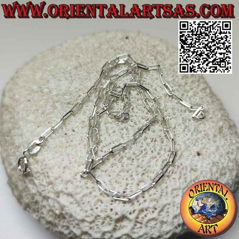 925 ‰ silver chain necklace, with 2 x 5 mm square rings