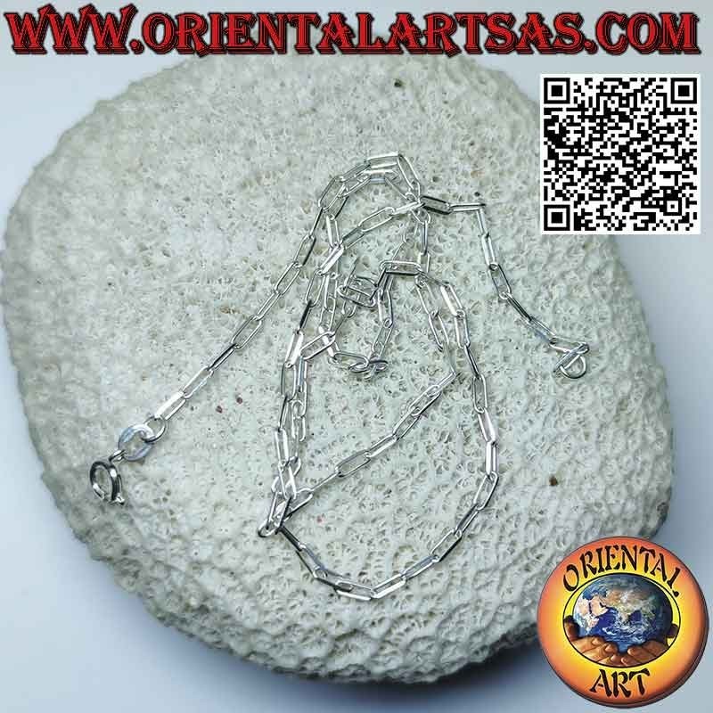 Collar de cadena de plata 925 ‰, con anillos cuadrados de 2 x 5 mm