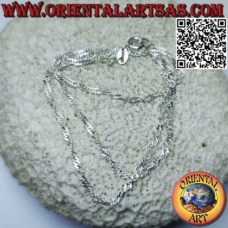 Collana catenina in argento 925 ‰, a maglia "singapore" (spessore 2 mm)