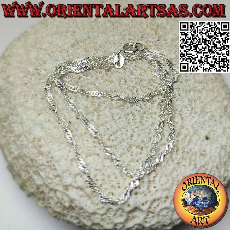 Collier chaîne à maillons "Singapour" en argent 925‰ (épaisseur 2 mm)