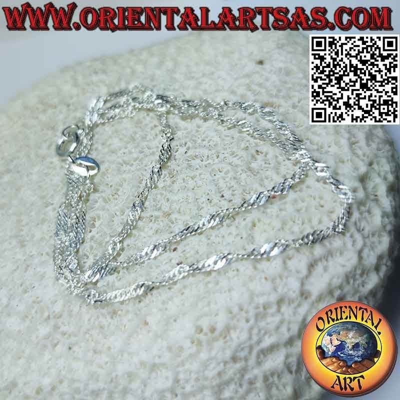 Collana catenina in argento 925 ‰, a maglia "singapore" (spessore 2 mm)