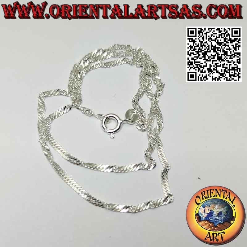 Collier chaîne à maillons "Singapour" en argent 925‰ (épaisseur 2 mm)