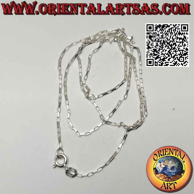 Collana catenina in argento 925 ‰, ad anelli squadrati da 0.8 x 2 mm