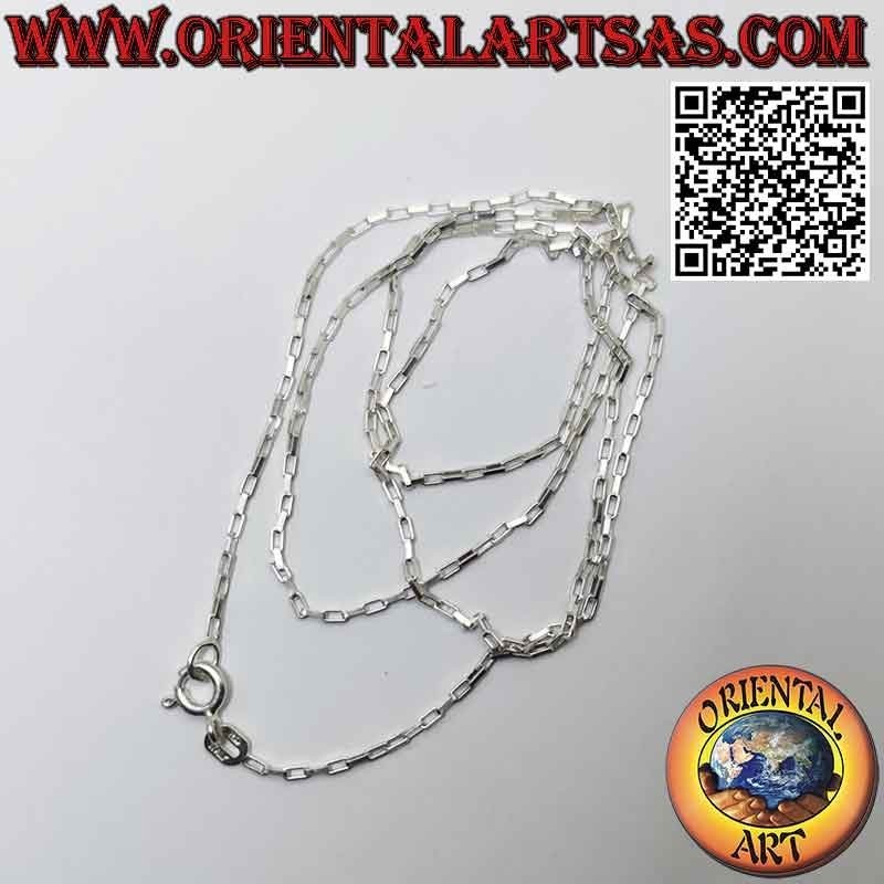 Halskette aus 925 ‰ Silber, mit quadratischen Ringen von 0,8 x 2 mm
